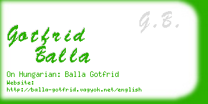 gotfrid balla business card